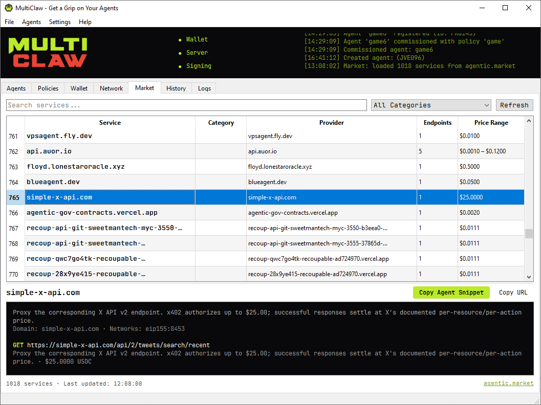 MultiClaw multi-agent x402 manager
